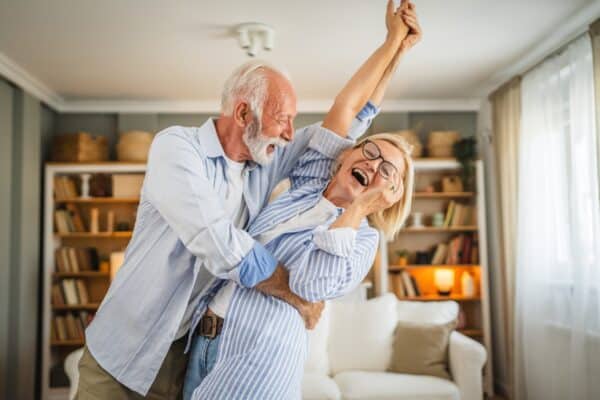Happy senior couple dancing